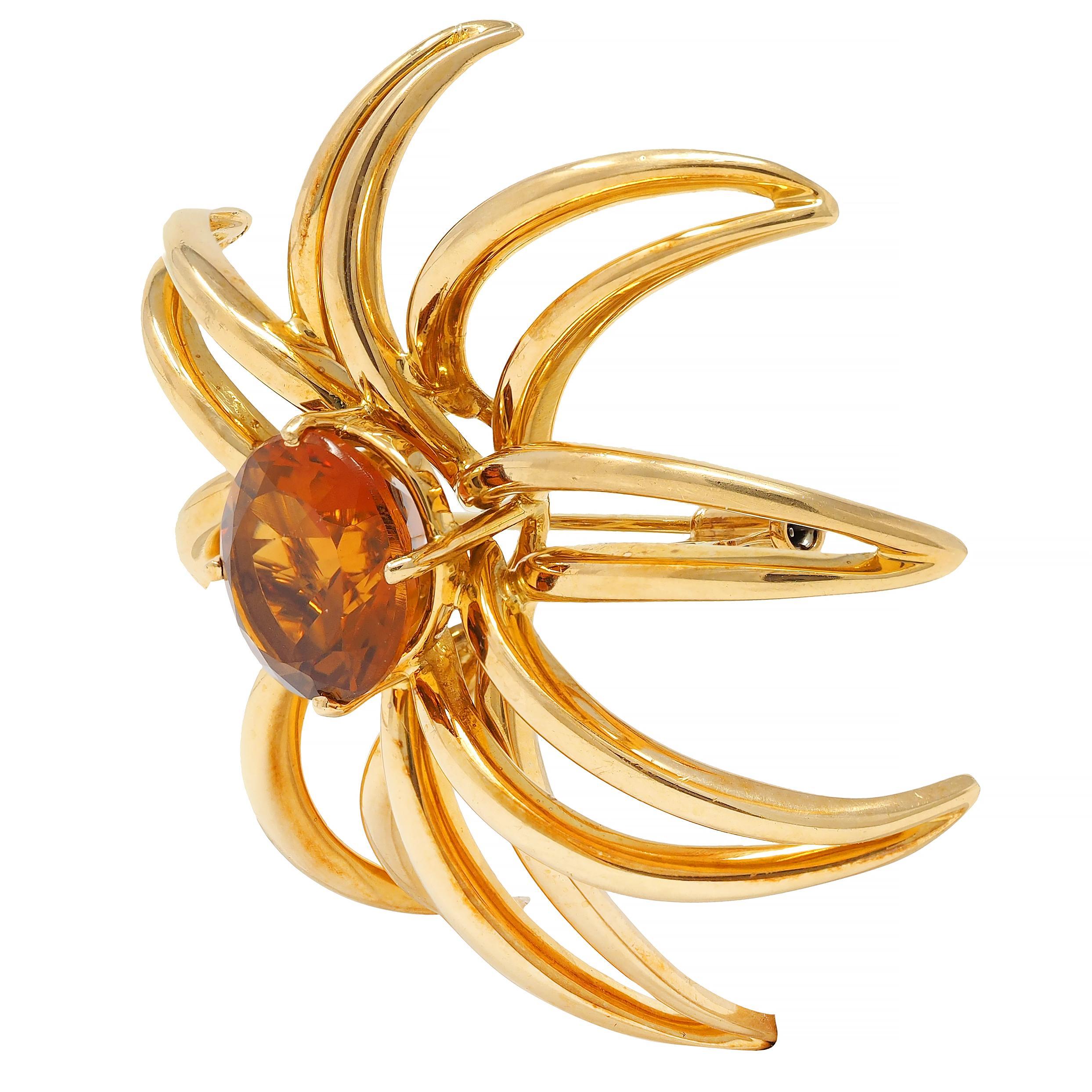 Tiffany & Co. 1994 Citrin 18 Karat Gelbgold Vintage Feuerwerk-Brosche, Vintage für Damen oder Herren im Angebot