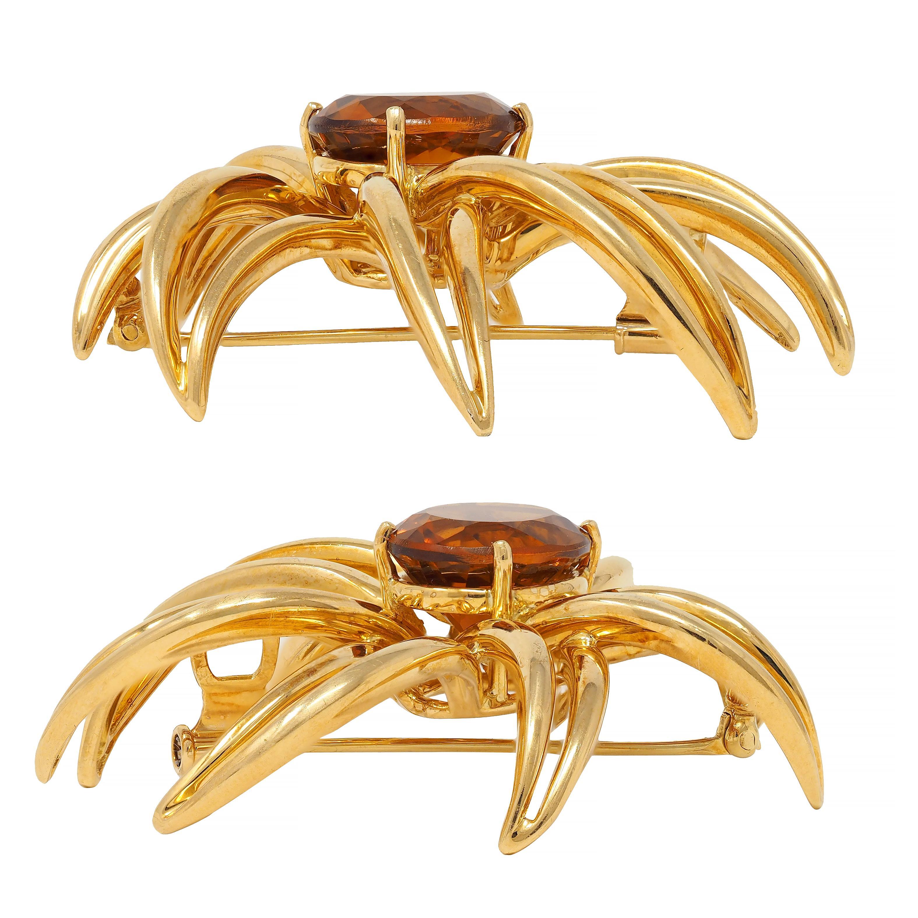 Tiffany & Co. 1994 Citrin 18 Karat Gelbgold Vintage Feuerwerk-Brosche, Vintage im Angebot 1