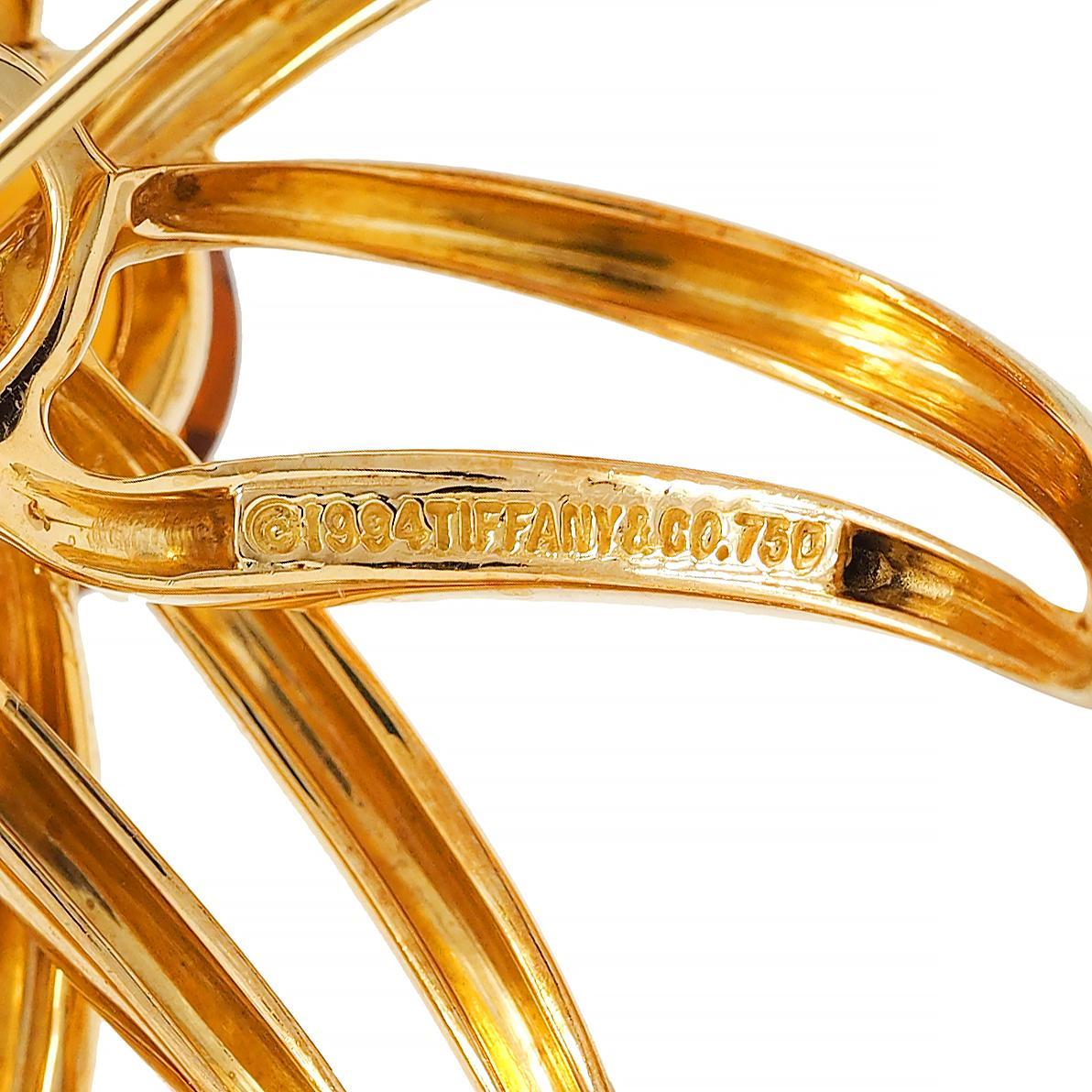 Tiffany & Co. 1994 Citrin 18 Karat Gelbgold Vintage Feuerwerk-Brosche, Vintage im Angebot 2