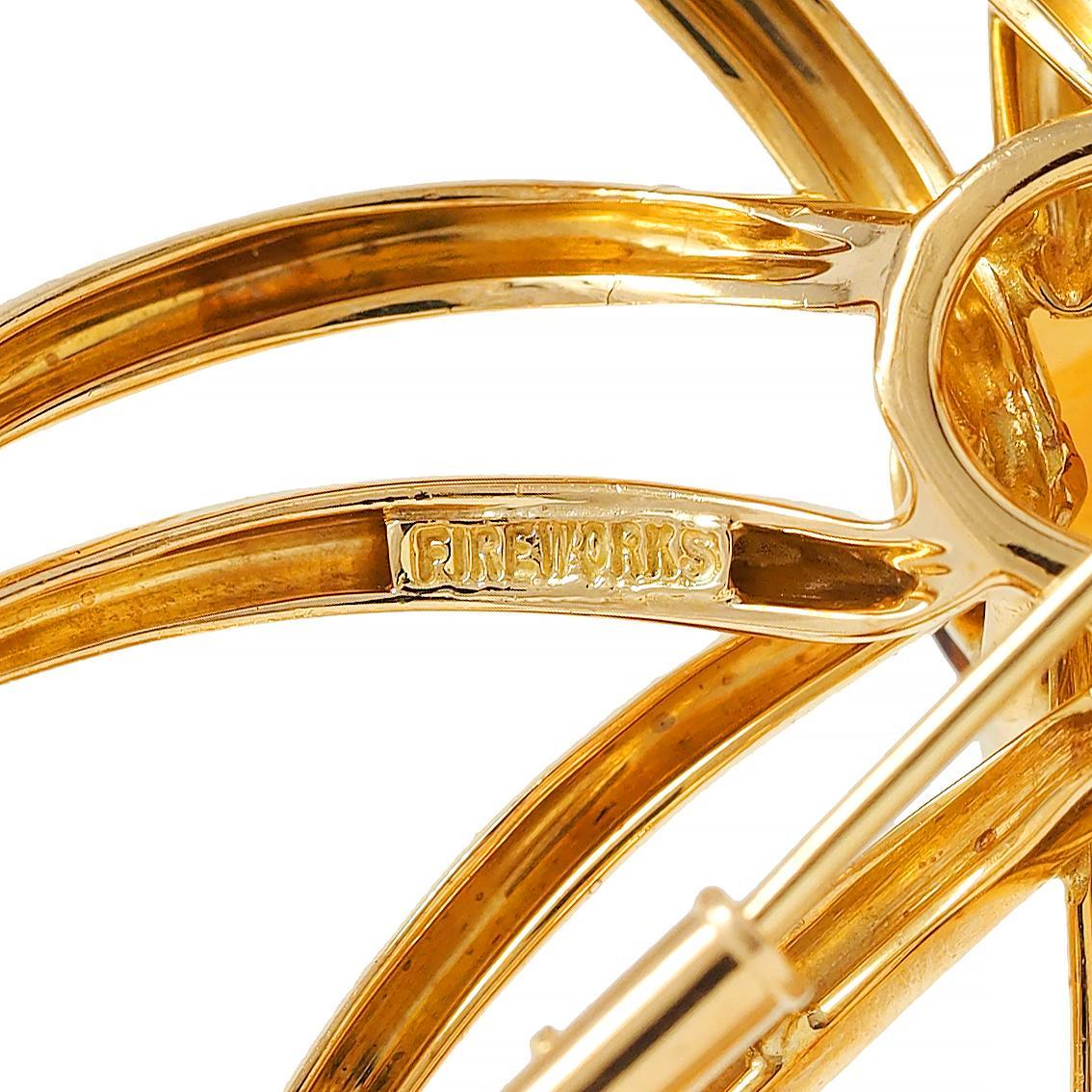 Tiffany & Co. 1994 Citrin 18 Karat Gelbgold Vintage Feuerwerk-Brosche, Vintage im Angebot 3