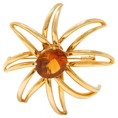 Tiffany & Co. 1994 Citrine 18 Karat Yellow Gold Vintage Fireworks Brooch