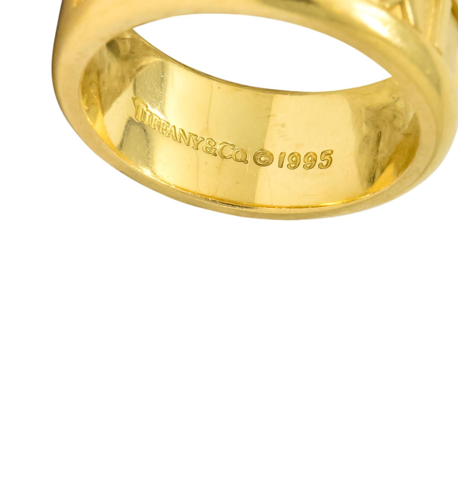 Tiffany & Co. 1995 18 Karat Gold Atlas Wide Band Ring Unisex 1