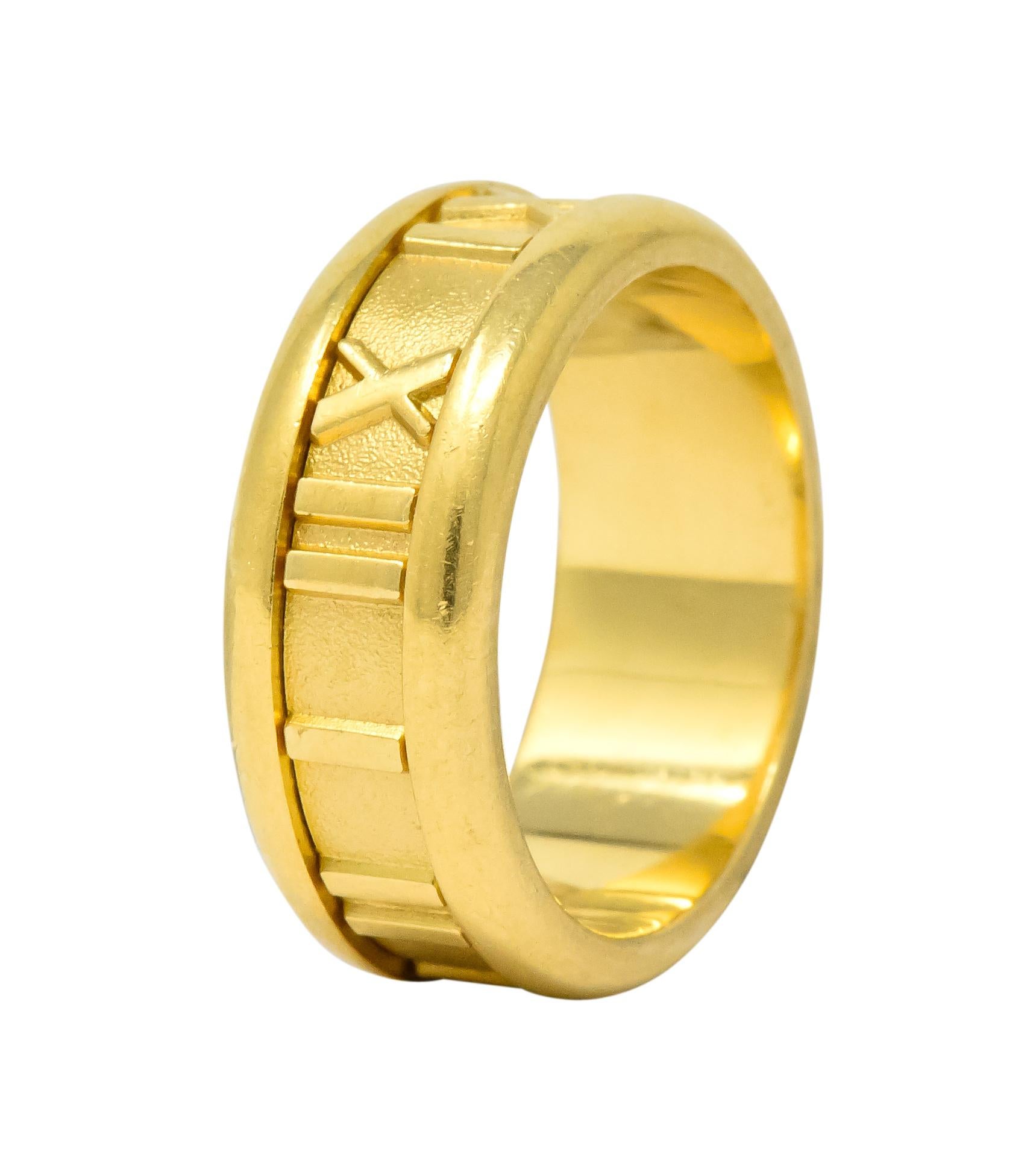 Tiffany & Co. 1995 18 Karat Gold Atlas Wide Band Ring Unisex 3