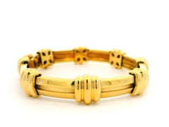 Tiffany & Co. 1995 Atlas 18k Yellow Gold Grooved Geometric Link Bracelet