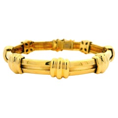 Tiffany & Co. 1995 Atlas 18k Yellow Gold Grooved Geometric Link Bracelet