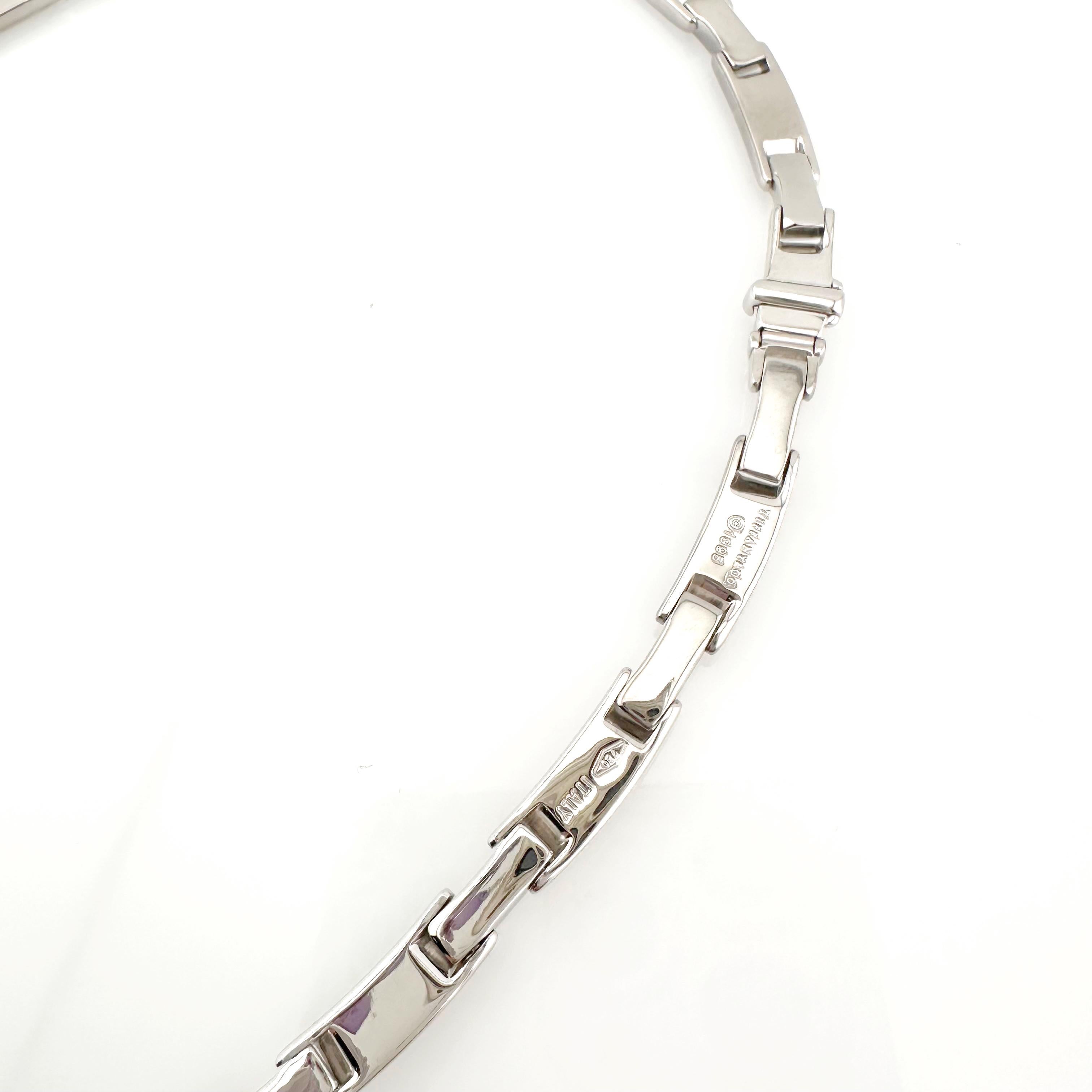 Tiffany & Co. 1995 Atlas Bar Link Diamond Necklace in 18k White Gold For Sale 8