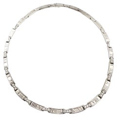 Tiffany & Co. 1995 Atlas Bar Link Link Diamond Necklace in 18k White Golding Co.