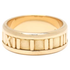 Tiffany & Co 1995 Band Ring, 18k Yellow Gold, Ring Size 6, Atlas Collection
