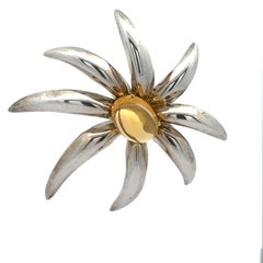 Tiffany & Co. 1995 Fireworks Broche grande épingle en argent sterling, or 18 carats et citrine