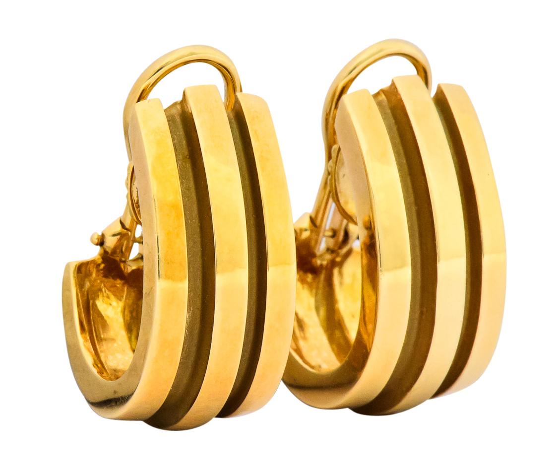 Contemporary Tiffany & Co. 1995 Vintage 18 Karat Gold Atlas Ear-Clip Earrings