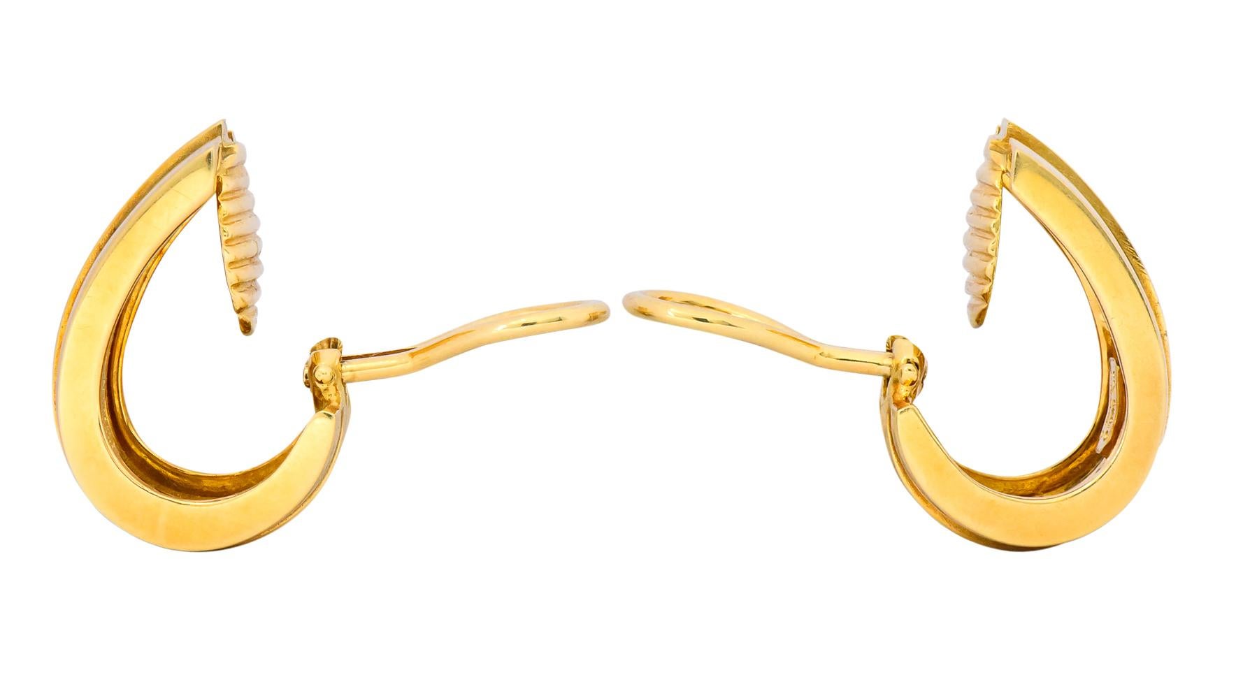 Tiffany & Co. 1995 Vintage 18 Karat Gold Atlas Ear-Clip Earrings 1