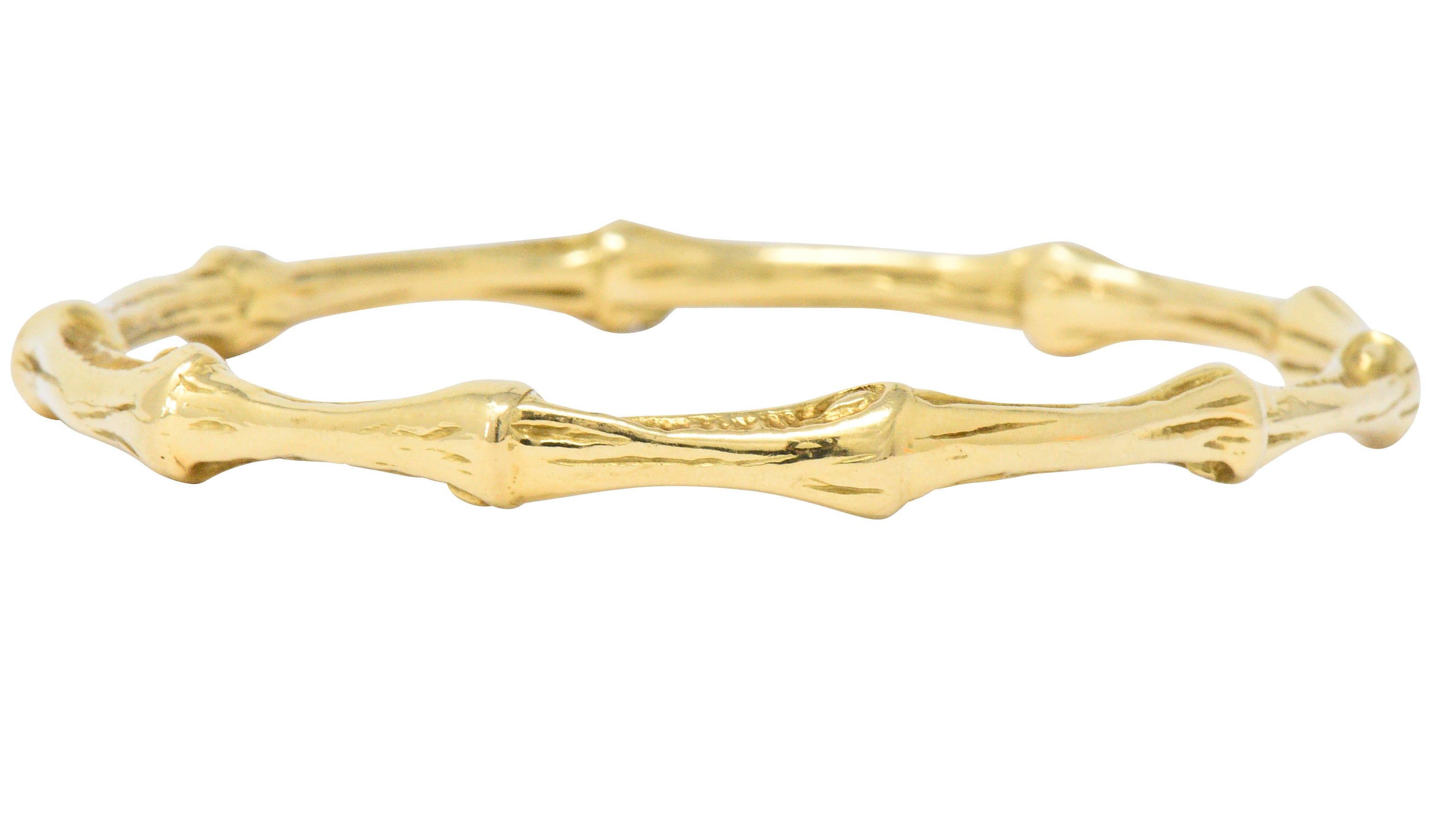 Tiffany and Co. 1996 18 Karat Yellow Gold Bamboo Bangle Bracelet at ...