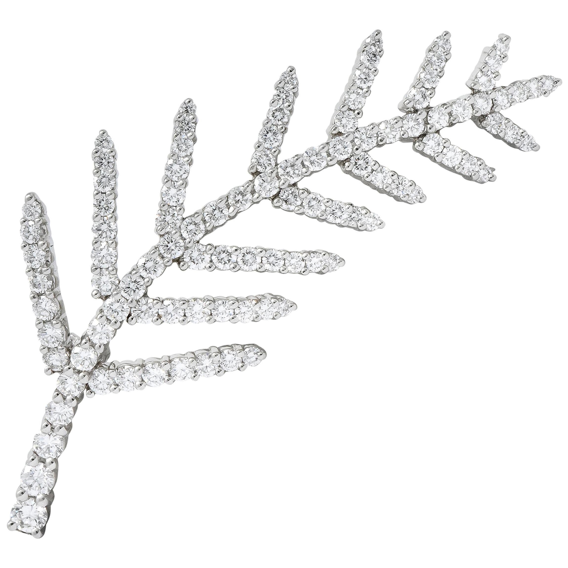 Tiffany & Co. 1996 3.50 Carat Diamond Platinum Branch Leaf Brooch