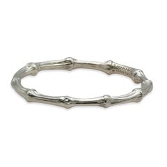 Tiffany & Co. 1996 Sterling Silver Bamboo Bracelet and Earrings Set