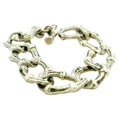 Tiffany & Co. 1996 Sterling Silver Heavy Bamboo Link Bracelet 63g
