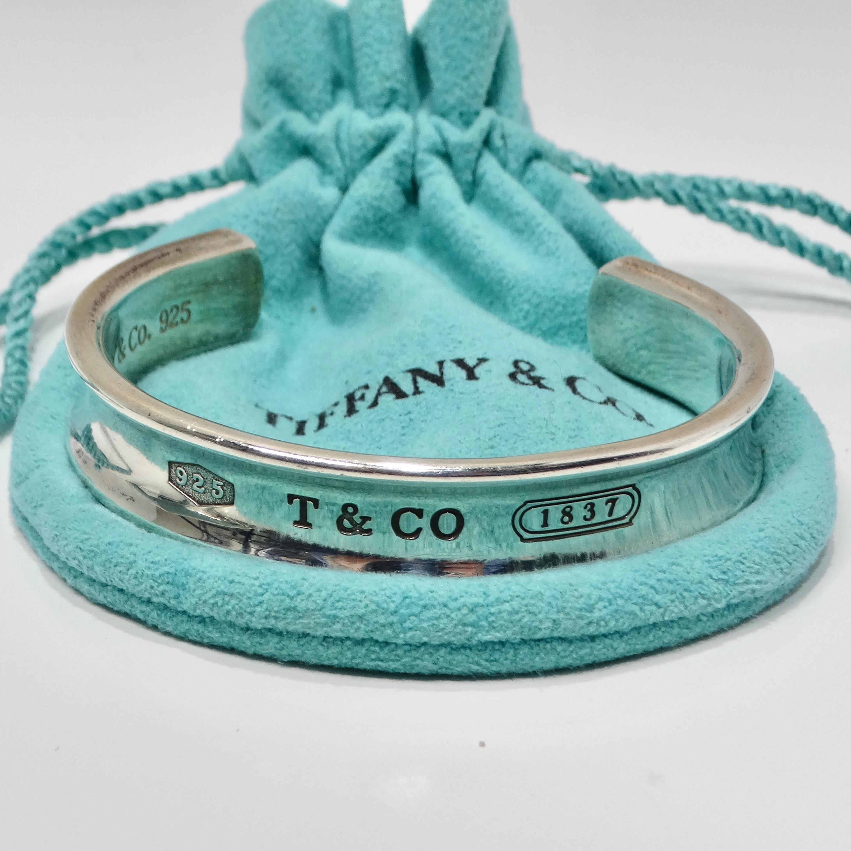 Tiffany & Co 1997 Silver 1925 Engraved Cuff Bracelet In Good Condition For Sale In Scottsdale, AZ