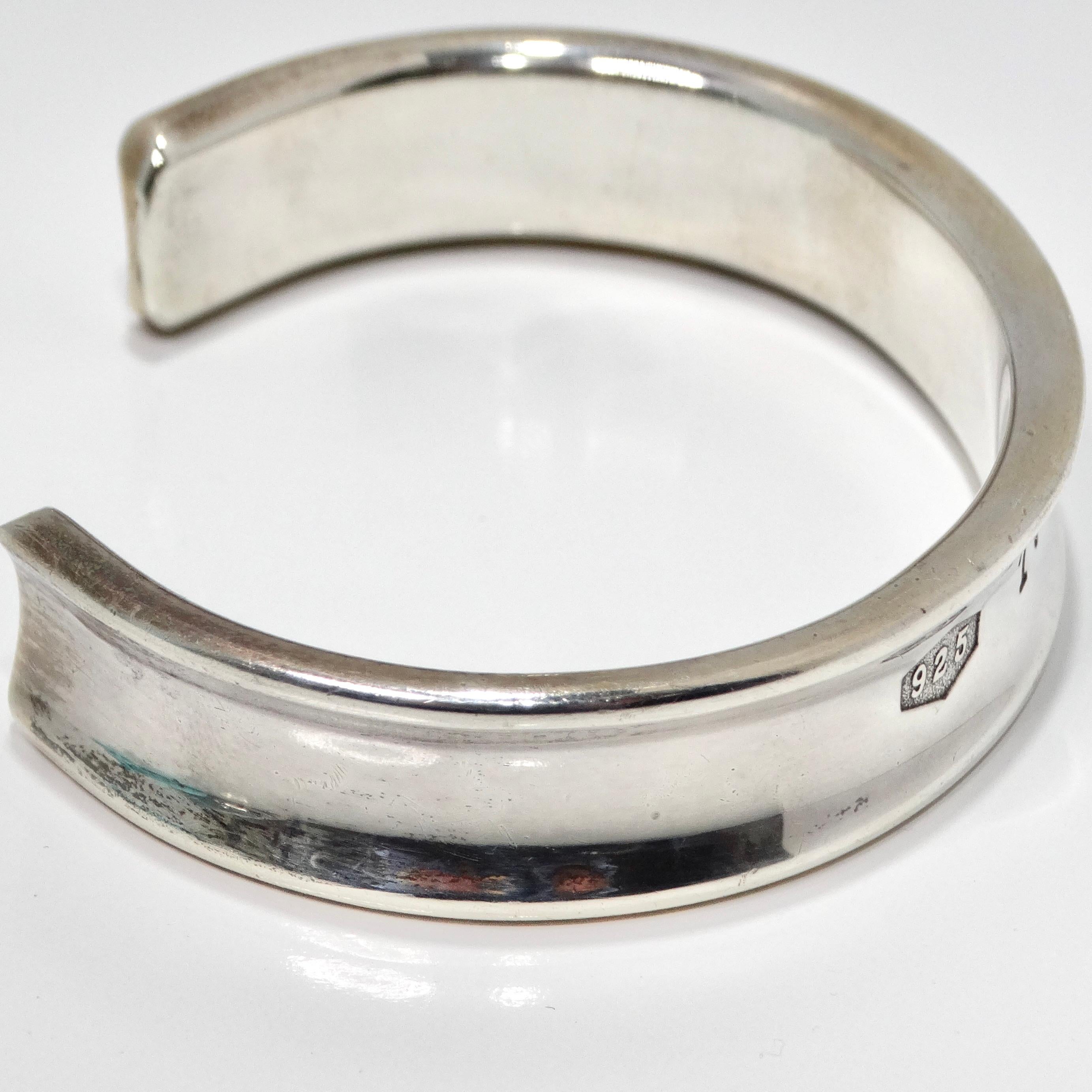 Tiffany & Co 1997 Silver 1925 Engraved Cuff Bracelet For Sale 1