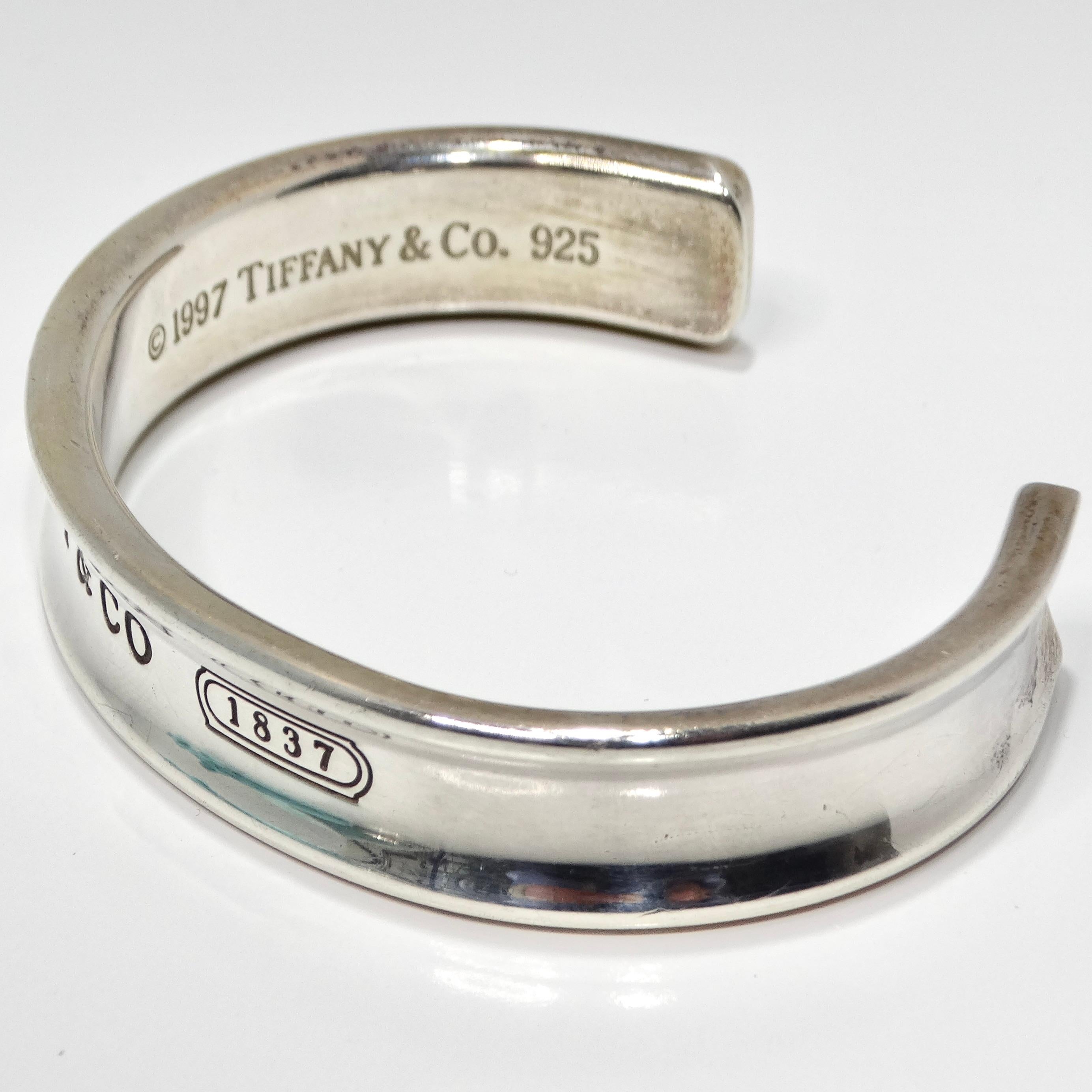 Tiffany & Co 1997 Silver 1925 Engraved Cuff Bracelet For Sale 3