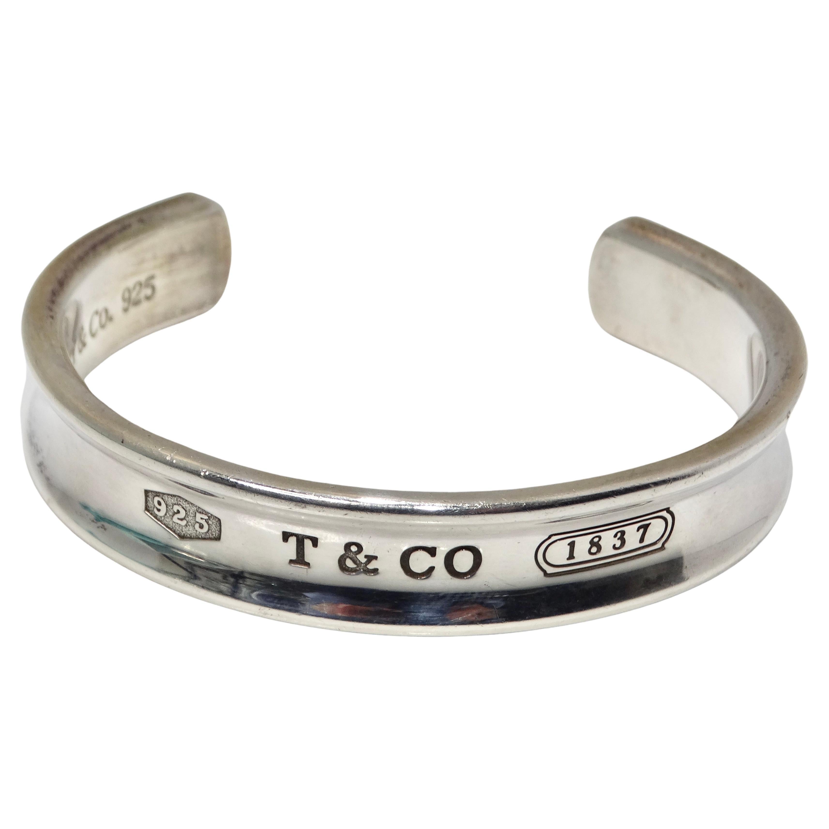 Tiffany & Co 1997 Silver 1925 Engraved Cuff Bracelet For Sale