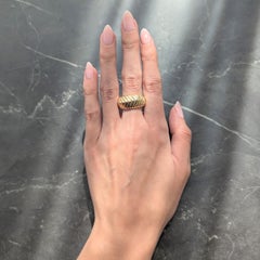 Tiffany & Co. 1998 18 Karat Yellow Gold Vintage Cordis Chevron Band Ring