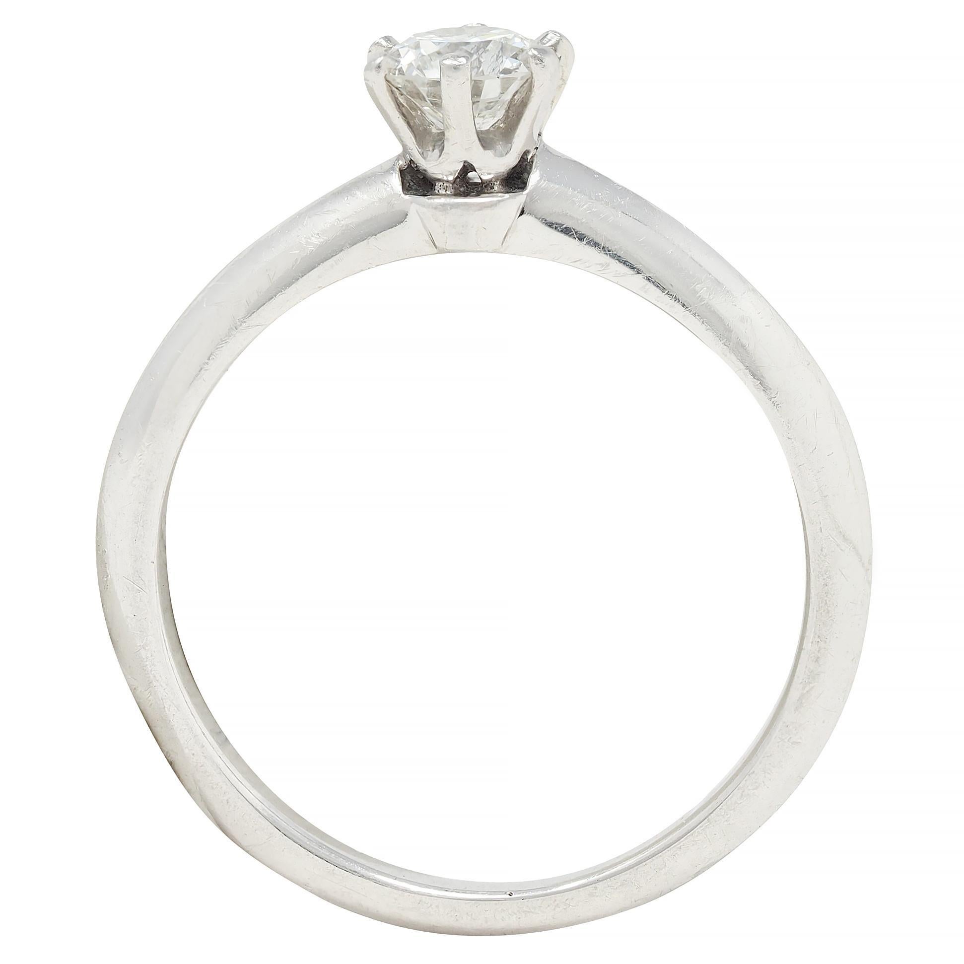 Tiffany & Co. 1999 0.39 CTW Diamond Platinum Vintage Engagement Ring & Band Set 5