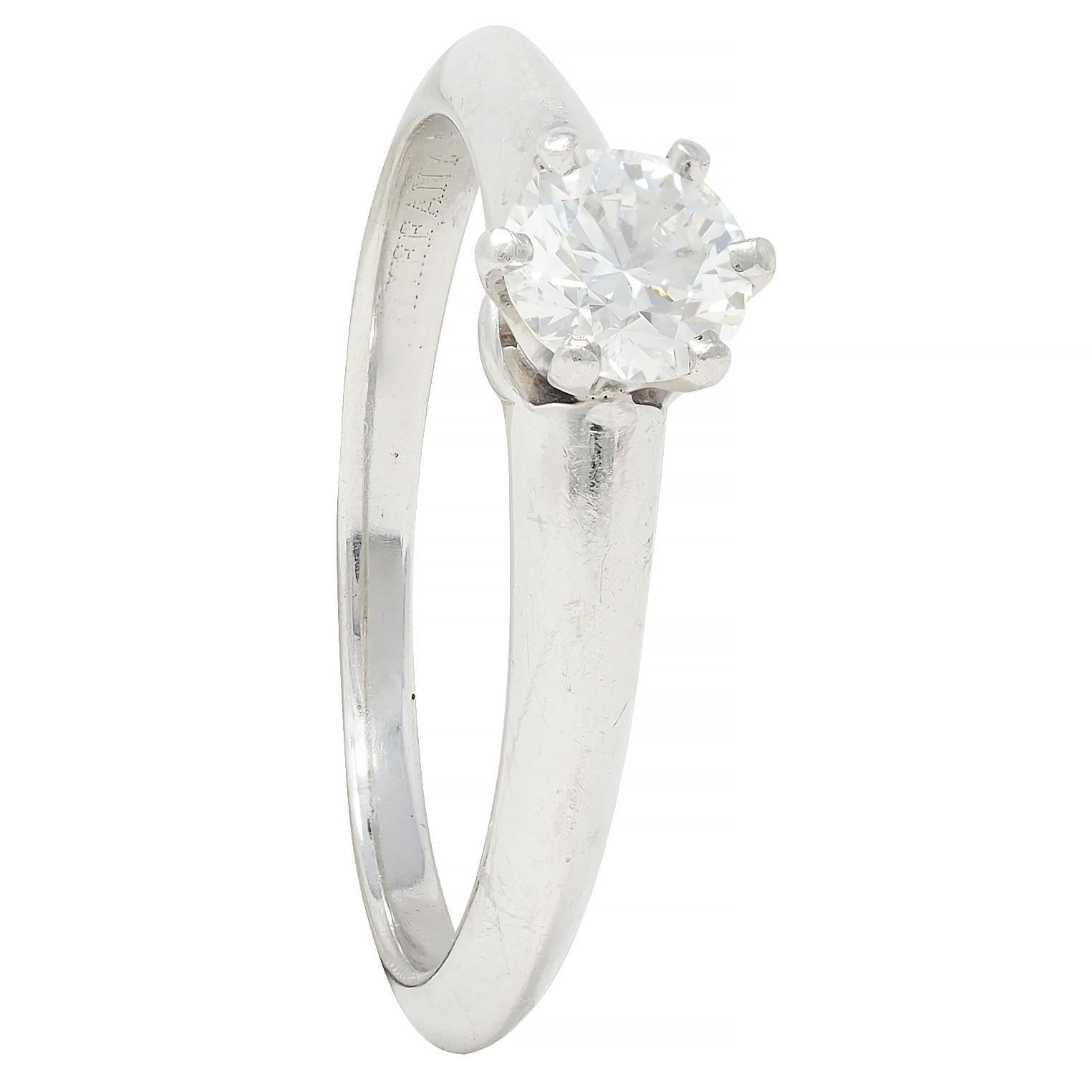 Tiffany & Co. 1999 0.39 CTW Diamond Platinum Vintage Engagement Ring & Band Set 6