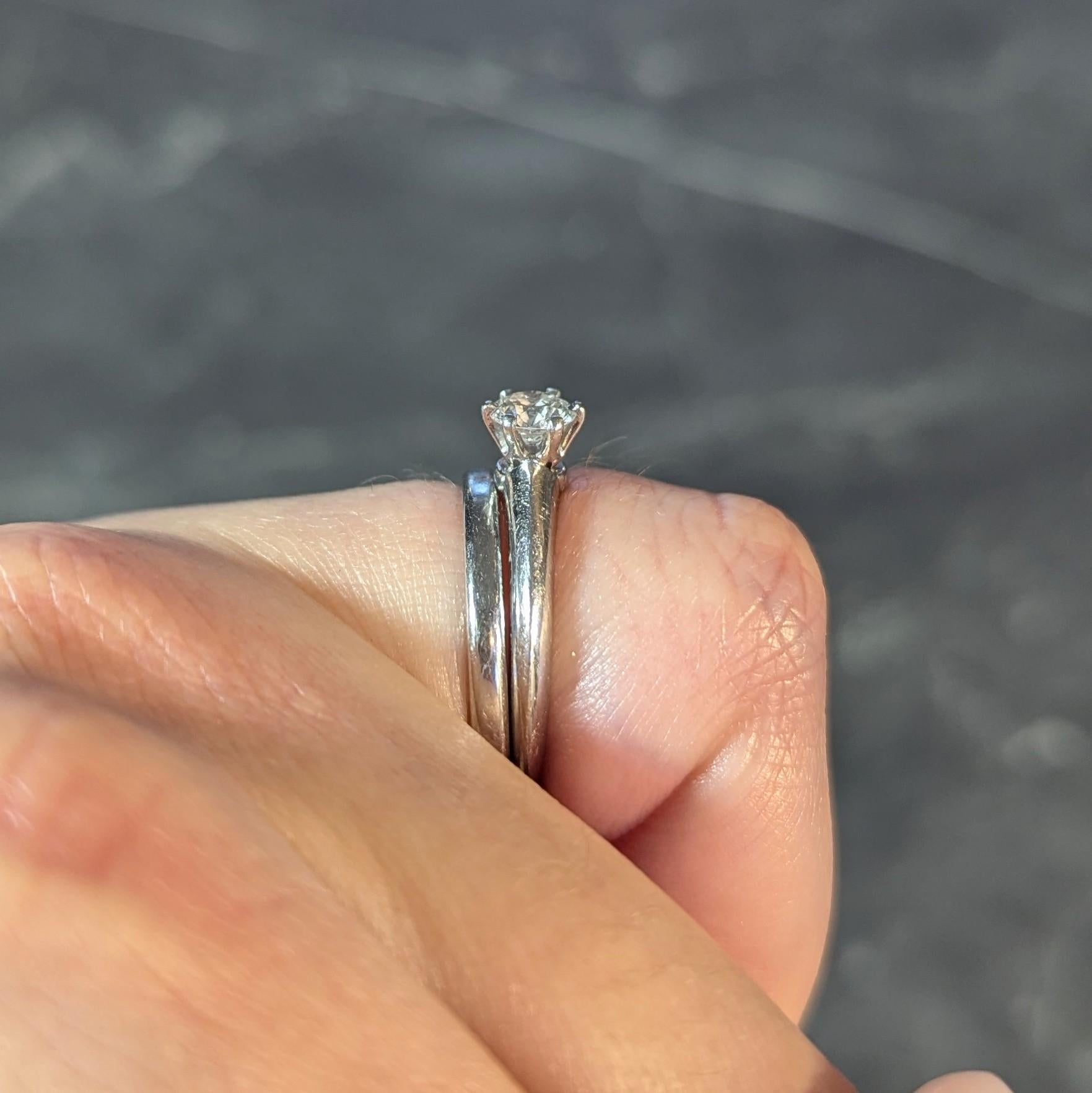 Tiffany & Co. 1999 0.39 CTW Diamond Platinum Vintage Engagement Ring & Band Set 12