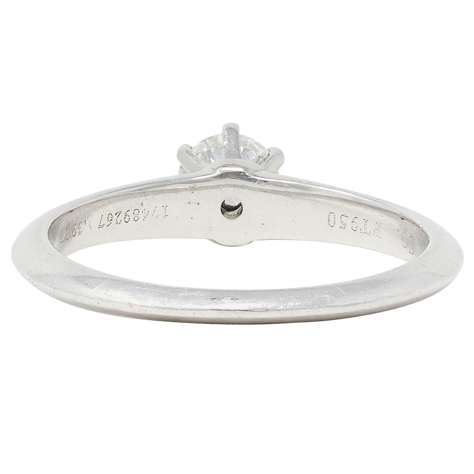 Tiffany & Co. 1999 0.39 CTW Diamond Platinum Vintage Engagement Ring & Band Set 2