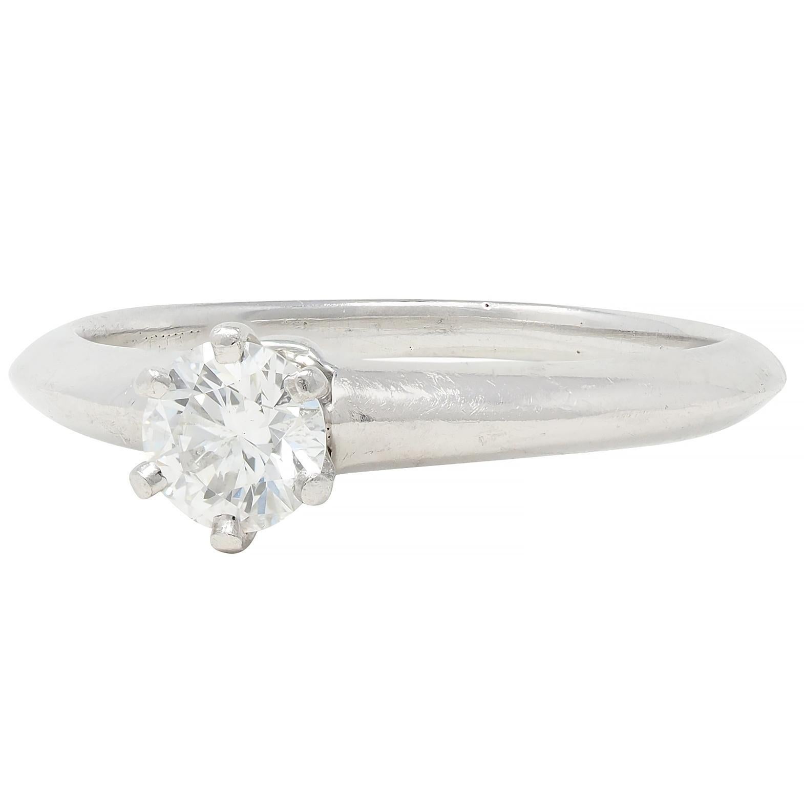 Tiffany & Co. 1999 0.39 CTW Diamond Platinum Vintage Engagement Ring & Band Set 4