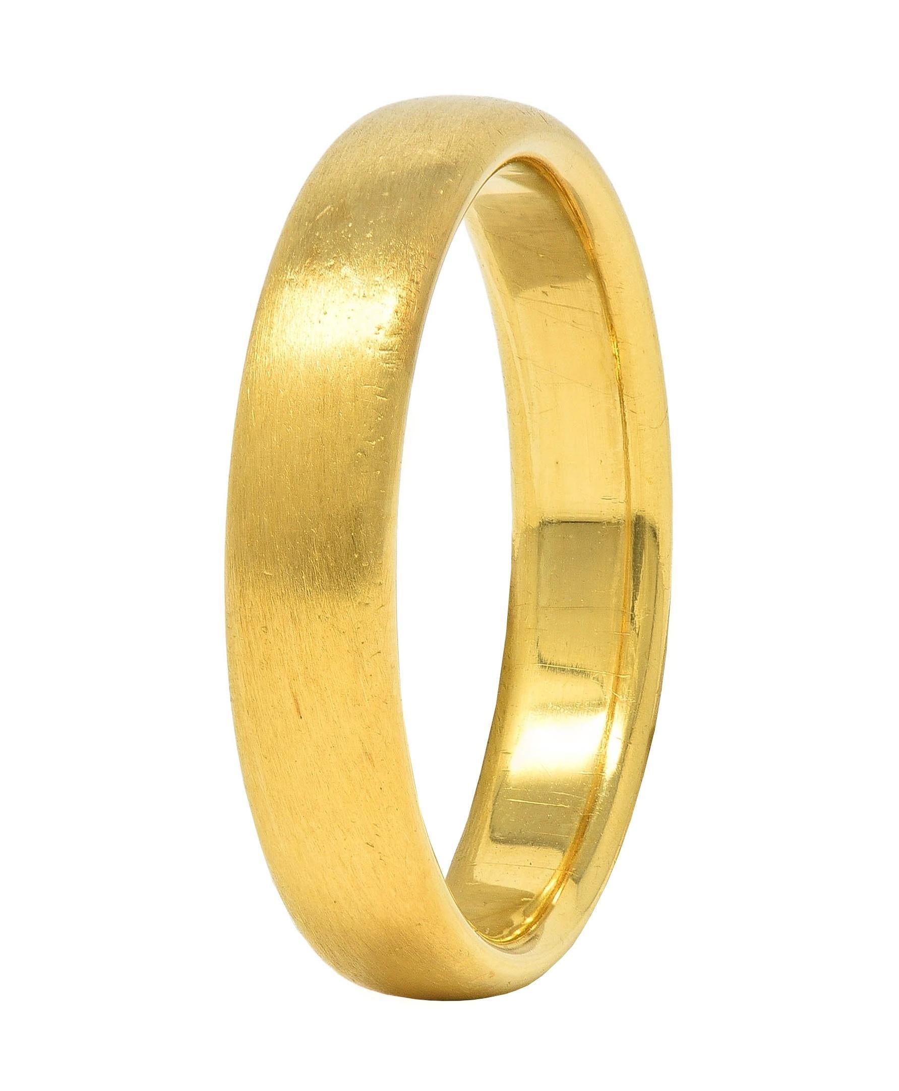 Tiffany & Co. 1999 Anillo de boda para hombre en oro amarillo de 18 quilates cepillado vintage para siempre en Excelente estado para la venta en Philadelphia, PA