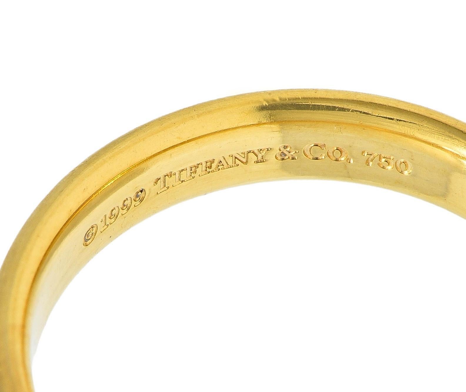 Femenino o masculino Tiffany & Co. 1999 Anillo de boda para hombre en oro amarillo de 18 quilates cepillado vintage para siempre en venta