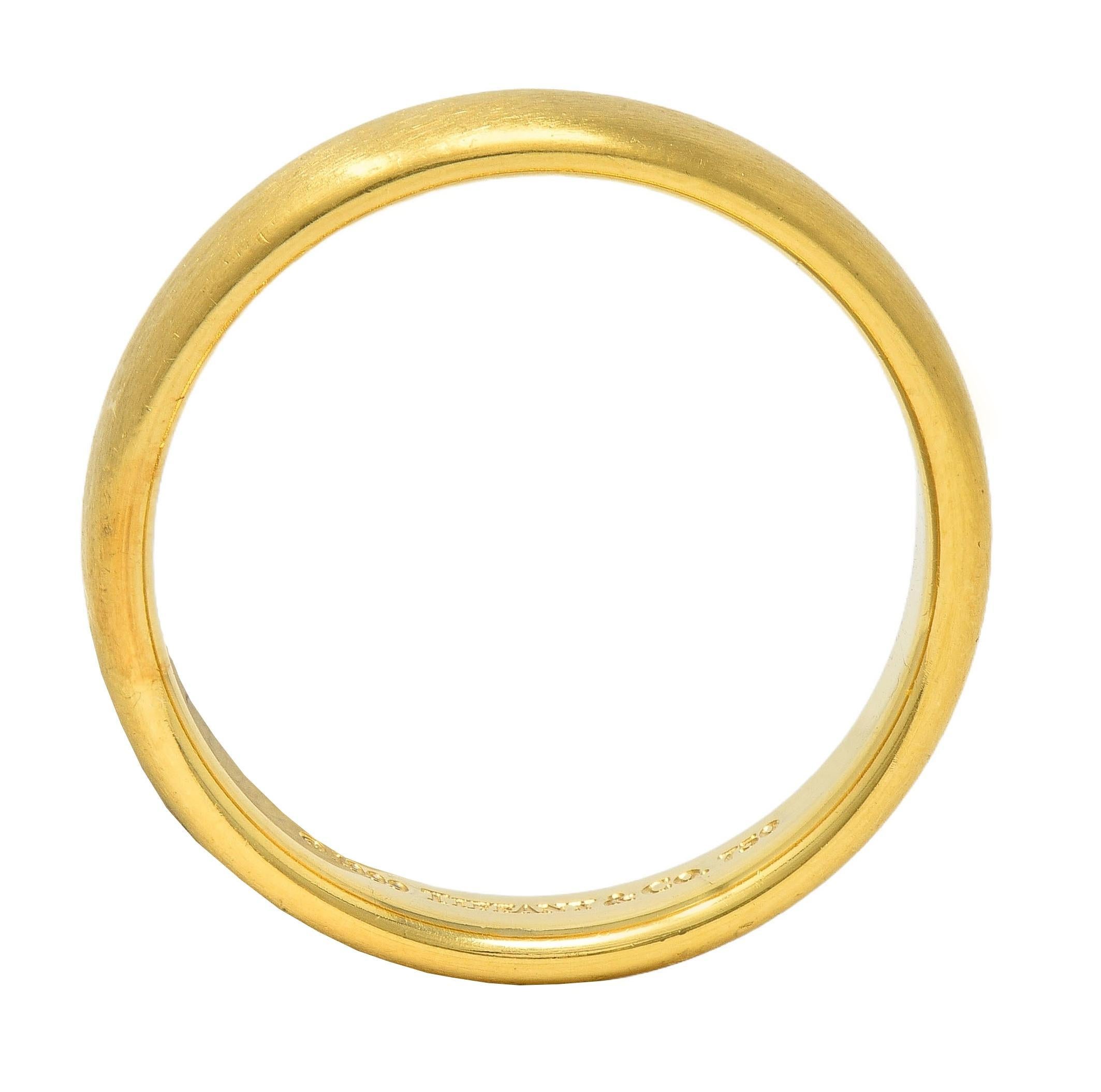 Tiffany & Co. 1999 Anillo de boda para hombre en oro amarillo de 18 quilates cepillado vintage para siempre en venta 1
