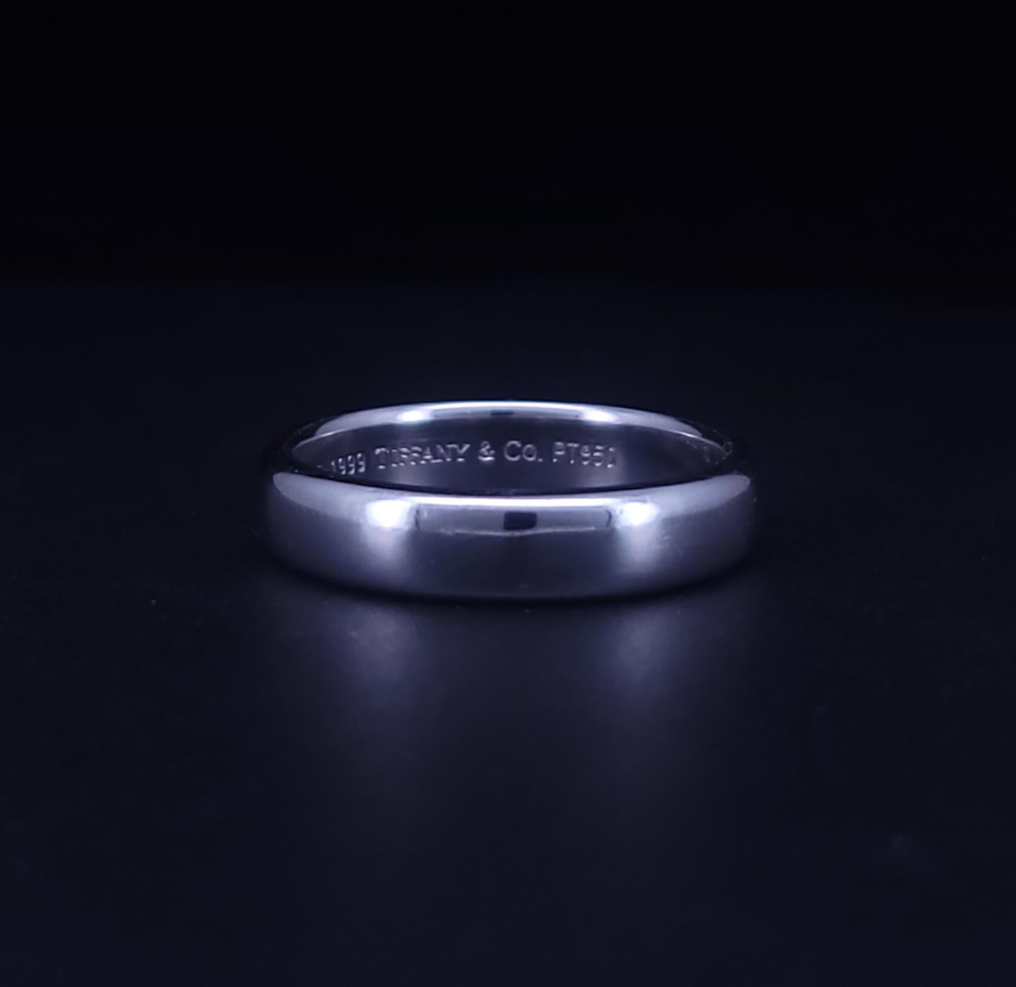 Alliance TIFFANY & Co. 1999 Forever 950 platine 4,5 mm taille 8 en vente 3