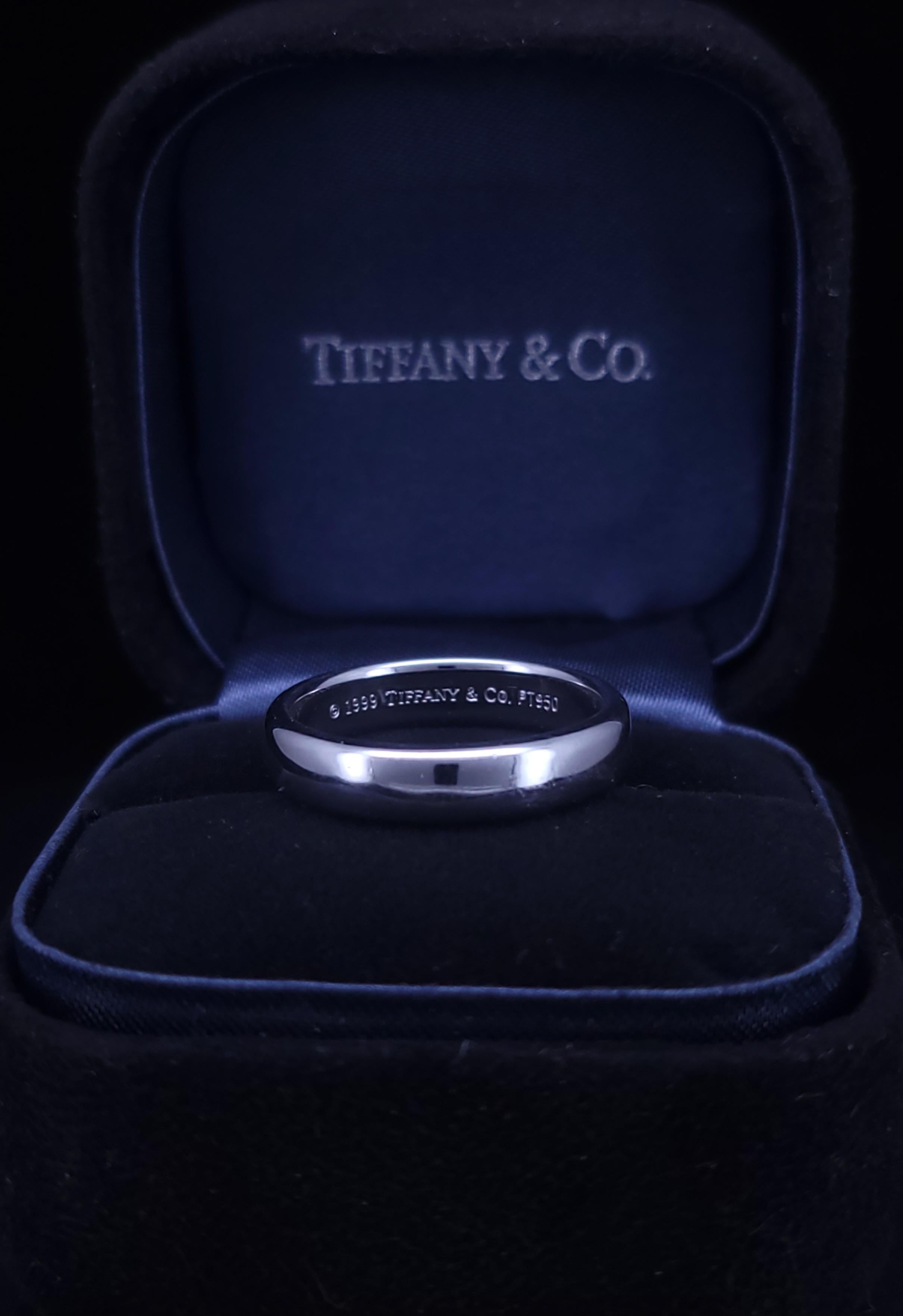 Alliance TIFFANY & Co. 1999 Forever 950 platine 4,5 mm taille 8 en vente 5