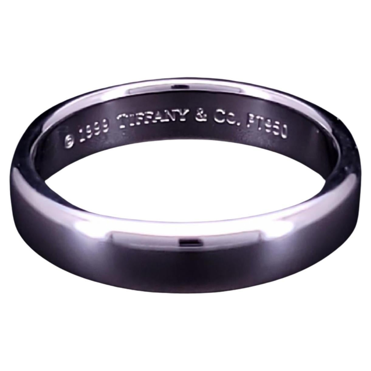TIFFANY & Co. 1999 Forever 950 Platinum 4.5mm Wedding Band Size 8