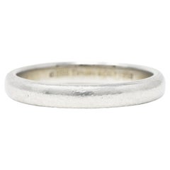 Anello Tiffany & Co. 1999 Platinum Classic Wedding Band Vintage