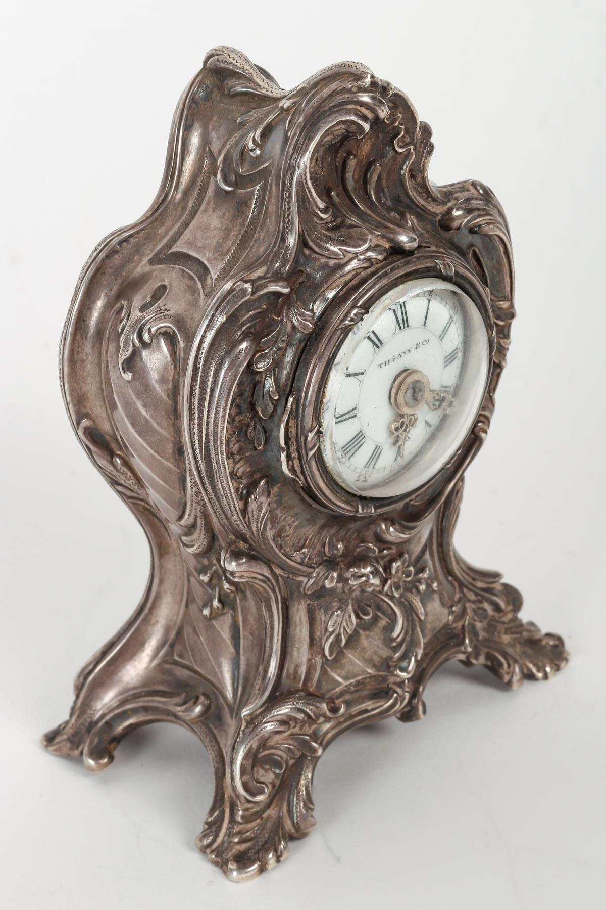 Louis XV TIFFANY & CO 19th Century Silver Clock.