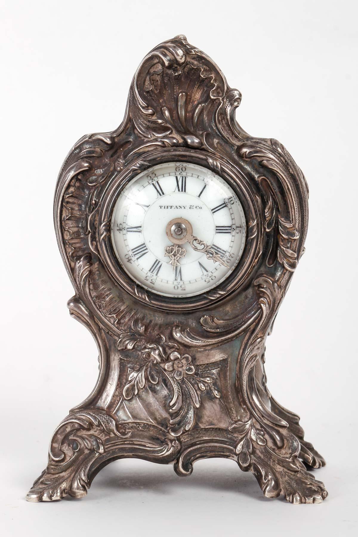 TIFFANY & CO 19th Century Silver Clock. 4