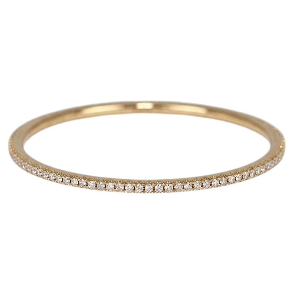 Tiffany & Co. 2 Carat Diamond 18k Yellow Gold Metro Bangle Bracelet