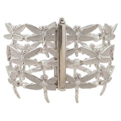 Tiffany & Co. 2 Carat Diamond and Pearl Dragonfly Charm Bracelet