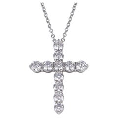 Tiffany & Co. 2 Carat Diamond Cross Pendant Necklace in Platinum