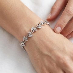 Bracciale Tiffany & Co. in platino con diamanti da 2 carati e maglie a ghirlanda
