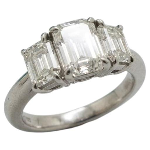 Tiffany & Co. 2 Carat Emerald Cut Diamond Three-Stone Engagement Ring