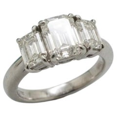 Tiffany & Co. 2 Carat Emerald Cut Diamond Three-Stone Engagement Ring