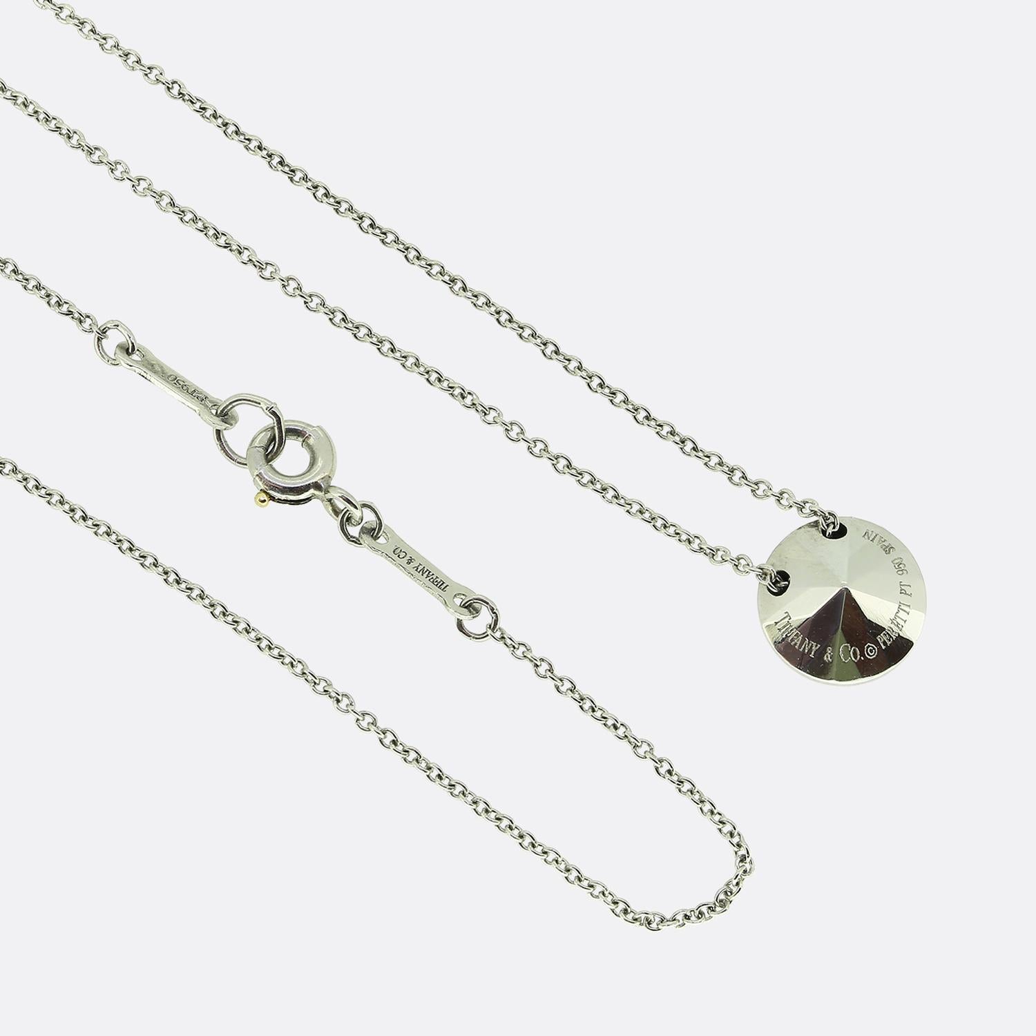 Collana con ciondolo sfaccettato da 2 carati di Tiffany & Co. In condizioni buone in vendita a London, GB