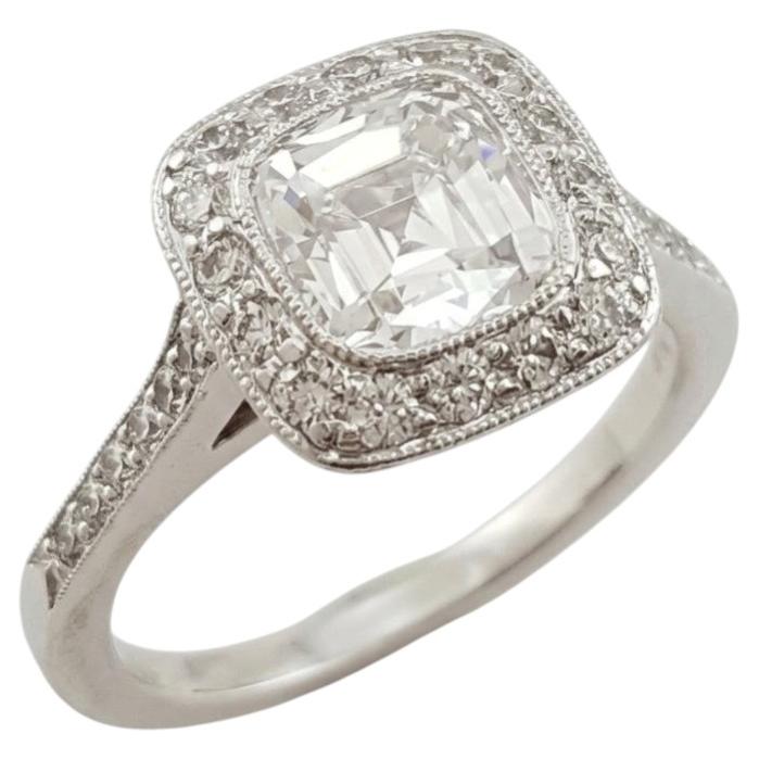 Tiffany & Co. 2 Carat Legacy Cushion Cut Diamond Platinum Halo Engagement Ring