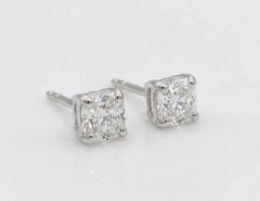 Tiffany & Co. 2 Carat Lucida Cut Diamond Platinum Stud Earrings