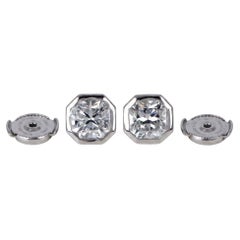 Tiffany & Co. 2 Carat Lucida Diamond Platinum Bezel Stud Earrings