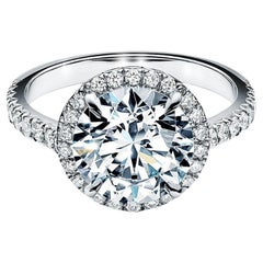 Tiffany & Co. 2 Carat Round Brilliant Cut Diamond Platinum Ring 3X