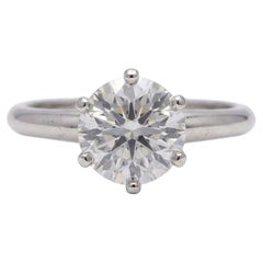 Tiffany & Co. 2 Carat Round Brilliant Cut Diamond Platinum Solitaire Ring